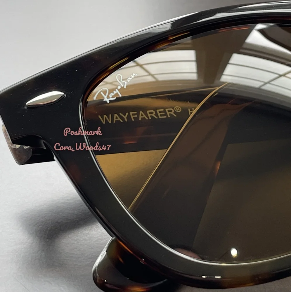 Ray Ban Wayfarer Tortoise Brown RB2140 Unisex 50 / 54 New - Picture 7 of 16